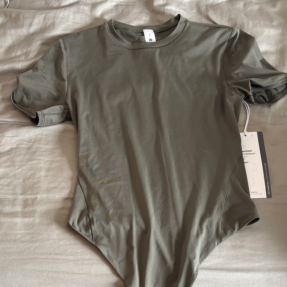 lululemon athletica Olive Green Short Sleeve Bodysuit